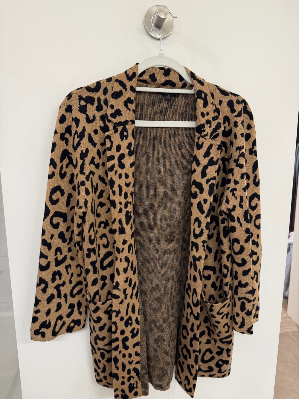 J. Crew Leopard Print Open Front Blazer sweater Jacket - Tan and Black